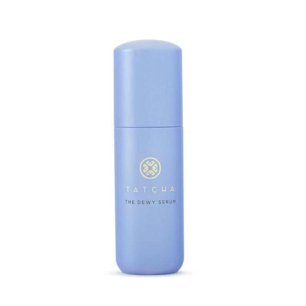 Tatcha The Dewy Serum bottle closeup for smoother, dewy skin