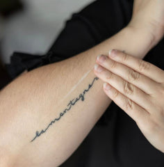 Tattoo Goo balm application idea with smooth, moisturized healing.