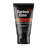 Tattoo Goo sunscreen bottle SPF 30 in sunlight protects tattoos.