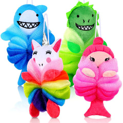 Tatuo animal bath loofah dog style: soft mesh for gentle kid cleansing
