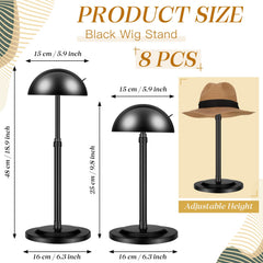Tatuo wig-stand-adjustable-height displays wigs of different lengths with stable, customizable height