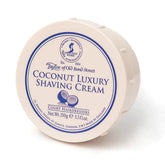 Taylor of Old Bond Street coconut shaving cream bowl showcases rich lather for smooth shaves.