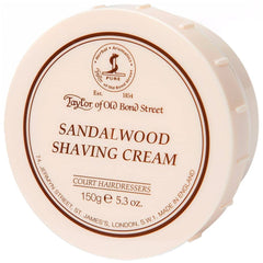 Taylor of Old Bond Street sandalwood shaving cream bowl closed for storage and reuse