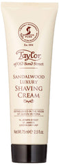 Taylor of Old Bond Street Sandalwood shaving cream tube ready for a rich, smooth shave.