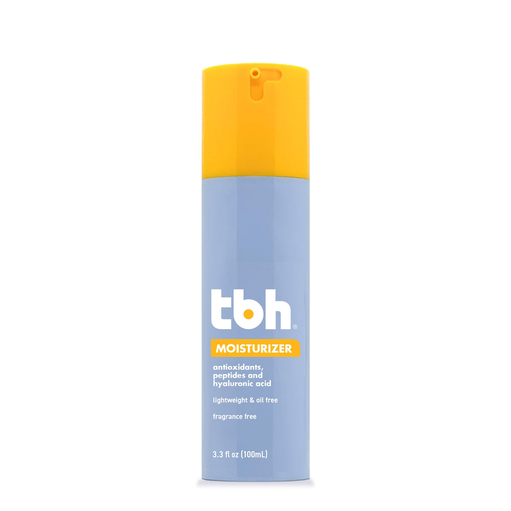 TBH Kids oil-free face moisturizer bottle delivers lightweight hydration for tweens.