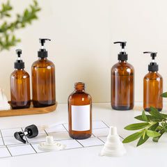 TBWIND amber glass bottle 8oz side view showing compact travel-friendly design.