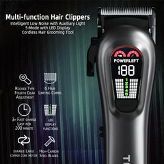 TCMKY hair clippers LED display shows power and maintenance reminders