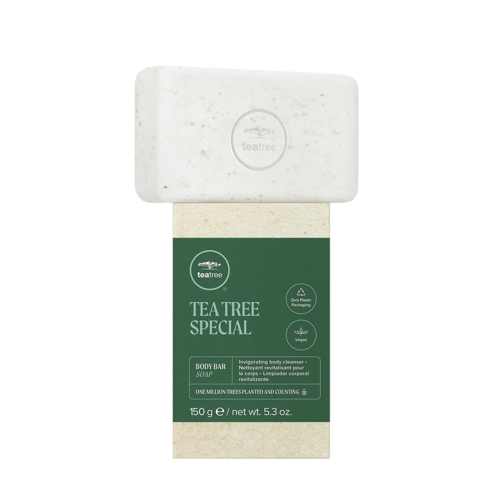 Tea Tree Body Bar Soap lather close-up for a refreshing cleanse.