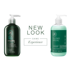Tea Tree Hair and Body Moisturizer being applied to hair for leave-in conditioning.
