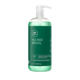 Tea Tree Hand Soap bottle pour shows a refreshing daily cleanser for hands.
