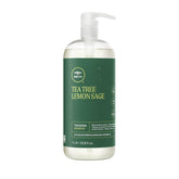 Tea Tree Lemon Sage Thickening Shampoo bottle-front highlights volume boost for fine hair.