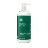 Tea Tree Special Conditioner bottle tingling for hair detangling and refreshing scalp.