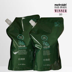 Tea Tree Special Conditioner softens and smooths strands for manageable hair.