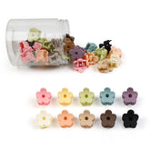TEBIEKOY 40Pcs Flower Hair Clips in a box show vibrant color variety for daily outfits.