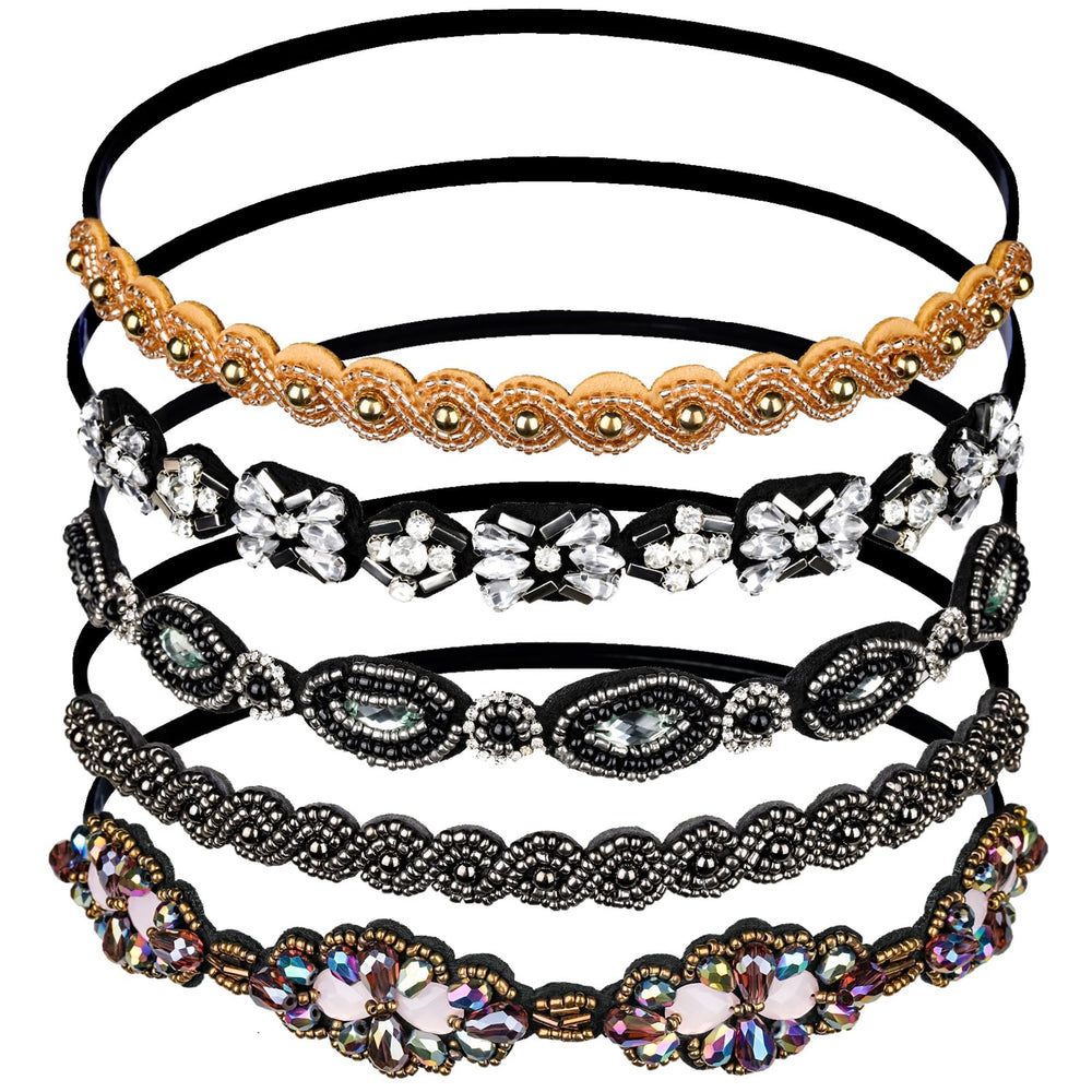 Teenitor elastic beaded headbands set for stylish daily wear.