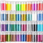 Teenitor fine glitter 32 colors close-up for crafts, nails and makeup