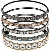 Teenitor hairband rhinestone beads closeup for glamorous evening wear