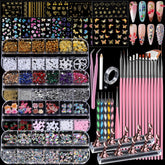 Teenitor nail charms and gems set with AB rhinestones for creative nail art.
