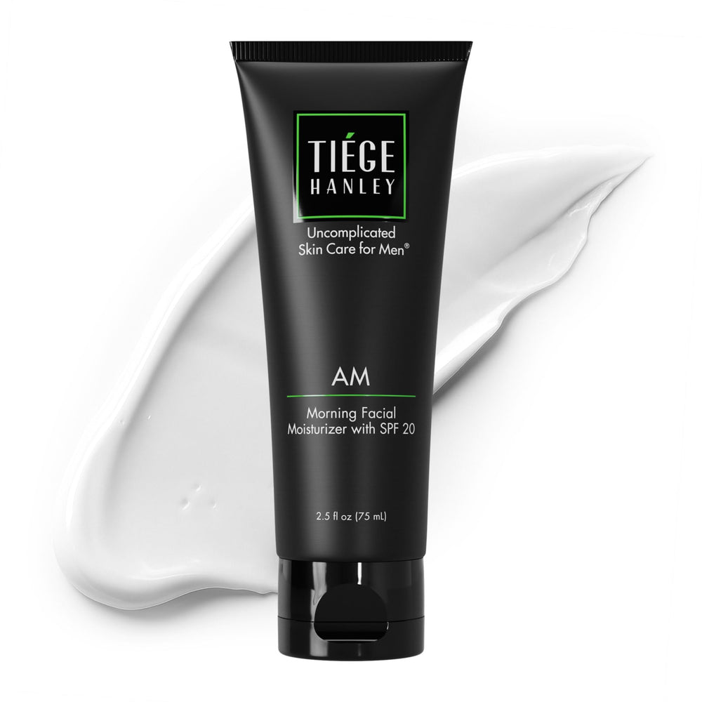 Tiege Hanley face moisturizer bottle front view for daily hydration