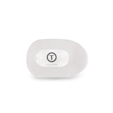 Teleties flat round clip in coconut white shows bendable teeth for a secure grip.