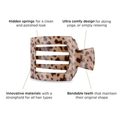 Teleties flat square clip teeth detail highlighting durable bendable teeth