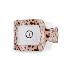 Teleties large flat square clip front view for thick hair securing grip