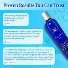 Tend Skin Air Shave Gel moisturizing-formula shows skin hydration during a comfortable shave.