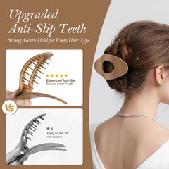 Tengantongda upgraded flat clips closeup shows enhanced teeth for slip resistance.