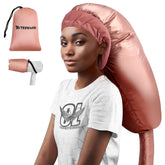 TEPENAR bonnet in rose gold with extra-large hood for long hair styling