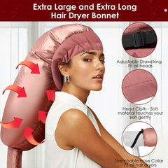 TEPENAR bonnet with 40-inch hose enables fast, even hair drying
