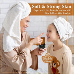 Terra Lotus closeup texture honey tallow balm shows creamy, non-greasy absorption.