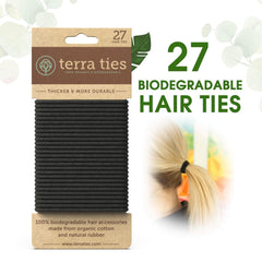 Terra Ties natural-materials ponytail hair tie shows gentle, durable hold.