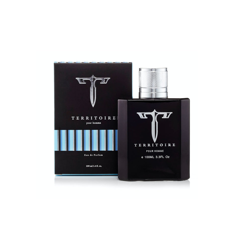 Territoire Eau De Parfum Blue bottle for everyday confident wear.