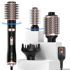 Terviiix 4-in-1 rotating dryer brush 2-inch brush in action for added lift.