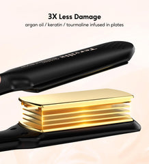 Terviiix ceramic tourmaline-infused plates deliver smooth finish and reduced frizz.