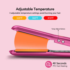 Terviiix floating plates provide snag-free glide and frizz reduction.