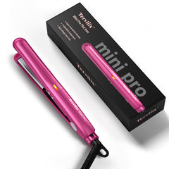 Terviiix mini flat iron shows 360°F temperature dial for precise heat control and smooth styling.