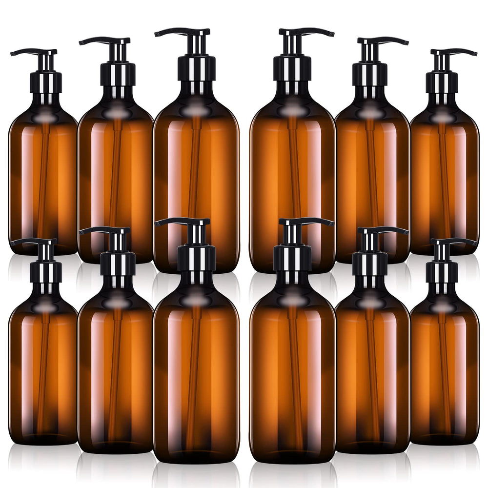 Tessco for you amber dispenser 12-pack front view—organized bathroom storage.