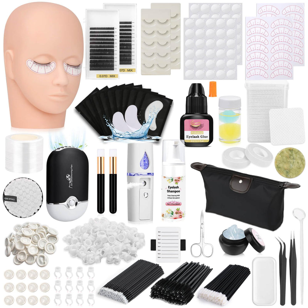 Tetutor lash kits beginners mannequin head for realistic practice sessions
