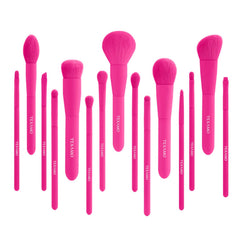 TEXAMO makeup brush set 15-piece close-up shows premium synthetic bristles for precise application