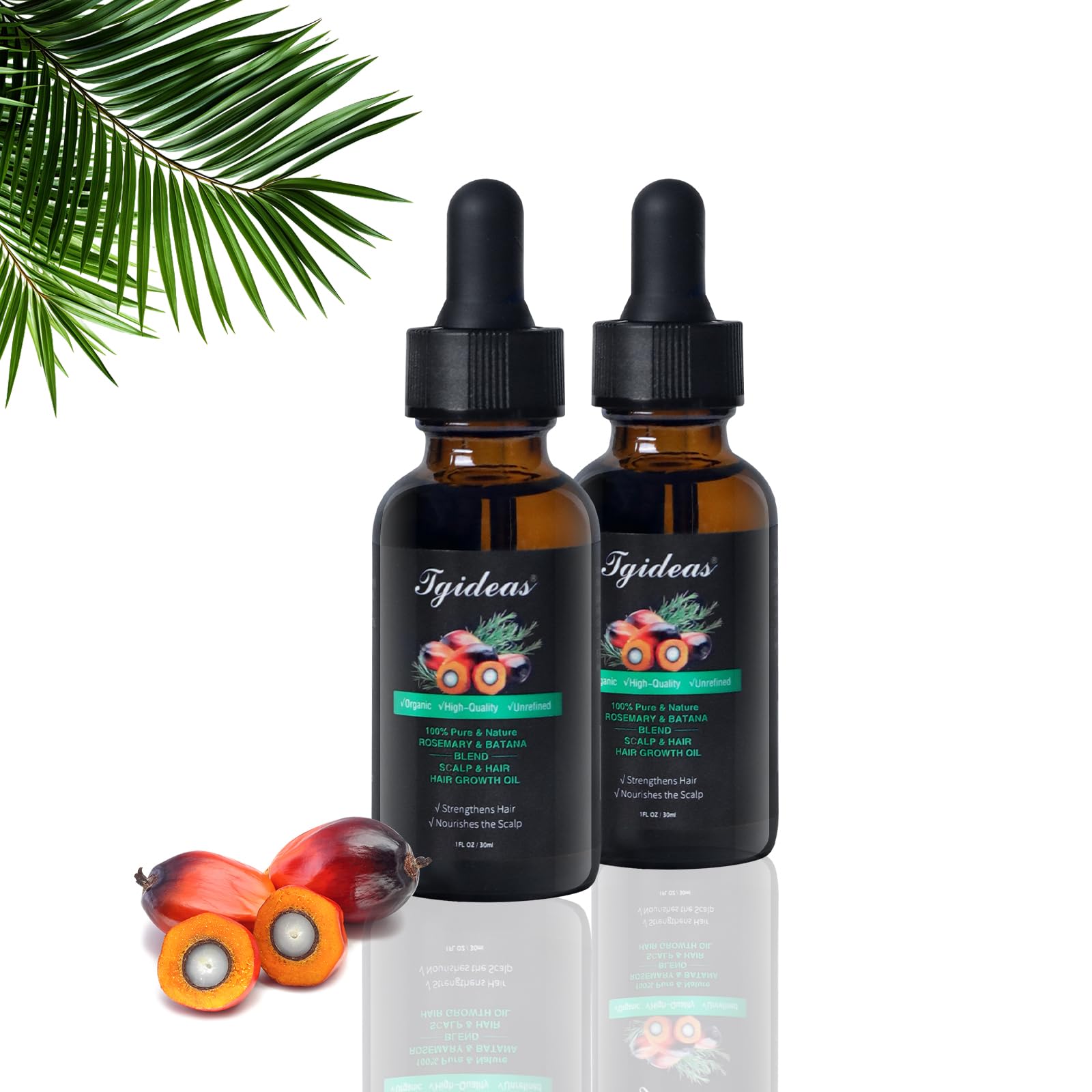 Tgideas Rosemary Batana Oil bottle close-up for nourishing scalp support
