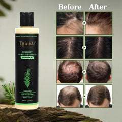 Tgideas rosemary hydrolyzed keratin ingredients close-up highlighting hair strengthening formula.