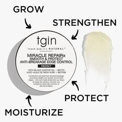 TGIN Miracle RepaiRx edge control used with protective styling for edge care.