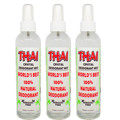 Thai Deodorant Stone Crystal Mist bottle with pump offers lasting odor control without fragrance