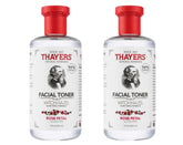 THAYERS Rose Petal Toner bottle demonstrates gentle hydration and pore-minimizing toning.