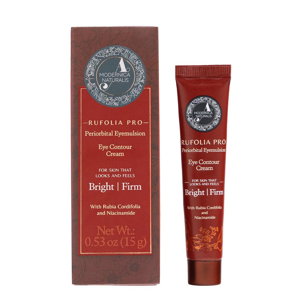 The Ayurveda Experience Rufolia Pro Eye Cream tube close-up—nourishing periorbital skin.