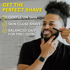 The Beard Club straight razor derby blade delivers a clean, controlled shave.