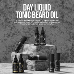 The Beard Struggle Day Liquid Tonic droplet indicates quick absorption for effortless grooming.
