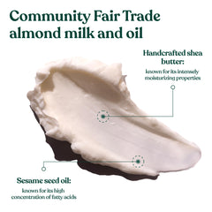 The Body Shop Almond Milk Body Butter ingredients featuring almond milk and shea in vegan formula