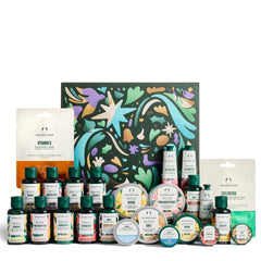 The Body Shop Advent Calendar opened, showcasing daily bath and body treats for a cozy winter routine.